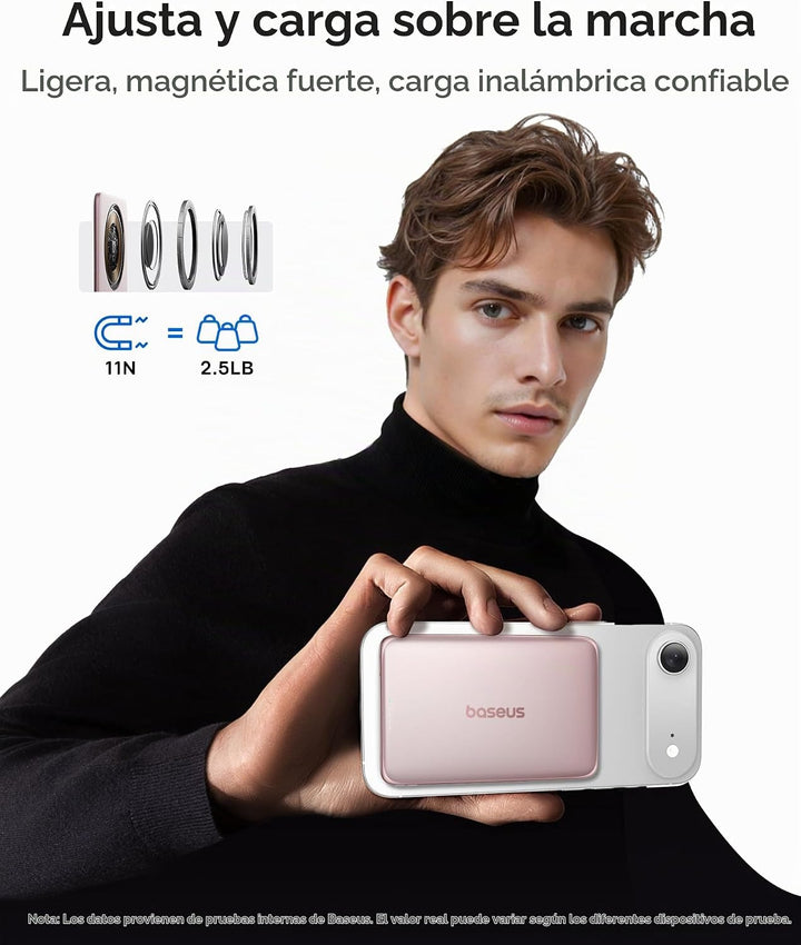 Baseus Picogo Power Bank, batería MagSafe ultra delgada de 0.3 pulg...