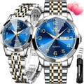 OLEVS Relojes de Pareja de San Valentín - Lujo, Moda para Hombre y Mujer, Juego de Relojes