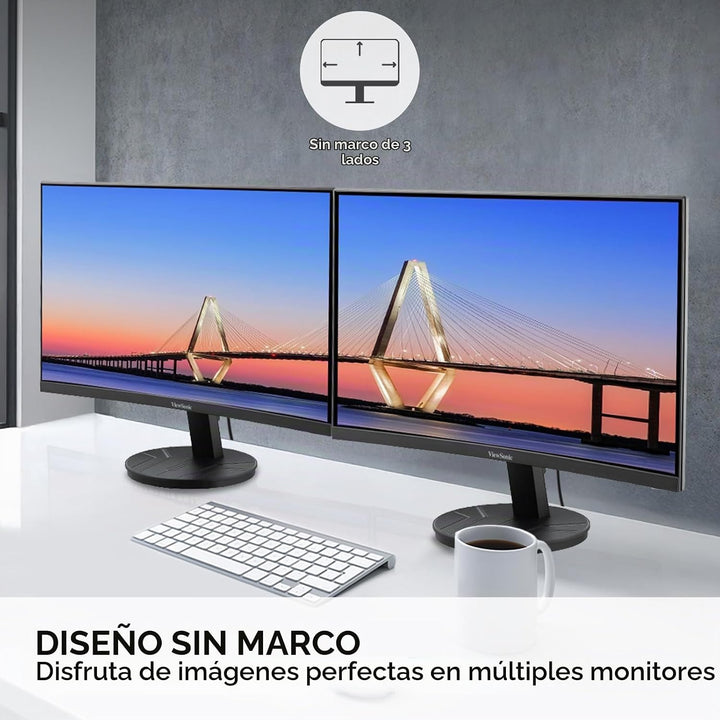 ViewSonic VA2416C Monitor curvo Full HD 1080p de 24 pulgadas sin ma...