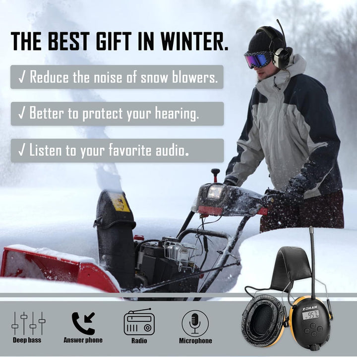 ZOHAN AM\/FM Radio Headphone with Digital Display,Ear Protection No...
