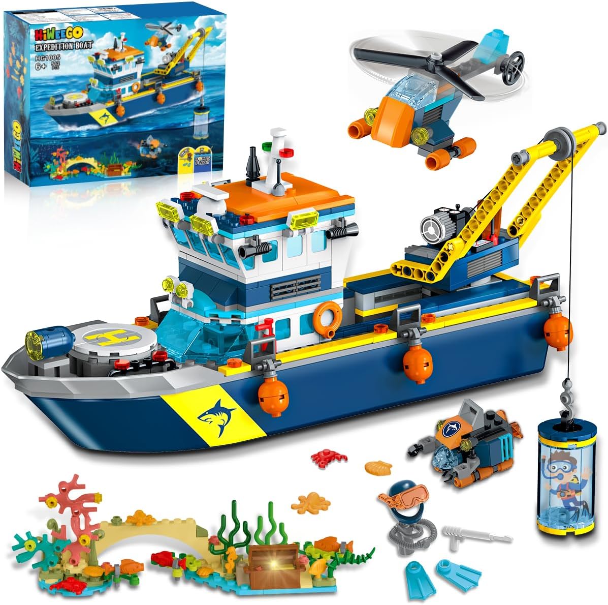 HiWEEGO City - Juego de construcción de barcos flotantes con luz LED para