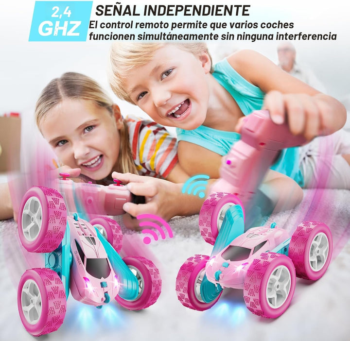 QUNREDA Coches RC, Coche de Control Remoto Rosa para Niñas, 2.4 GHZ...