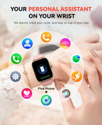 Relojes inteligentes para mujeres y hombres con contador de pasos, monitor de calorías de sueño, podómetro, impermeable IP68, reloj inteligente con más de 120 deportes para iPhone y Android (rosa)
