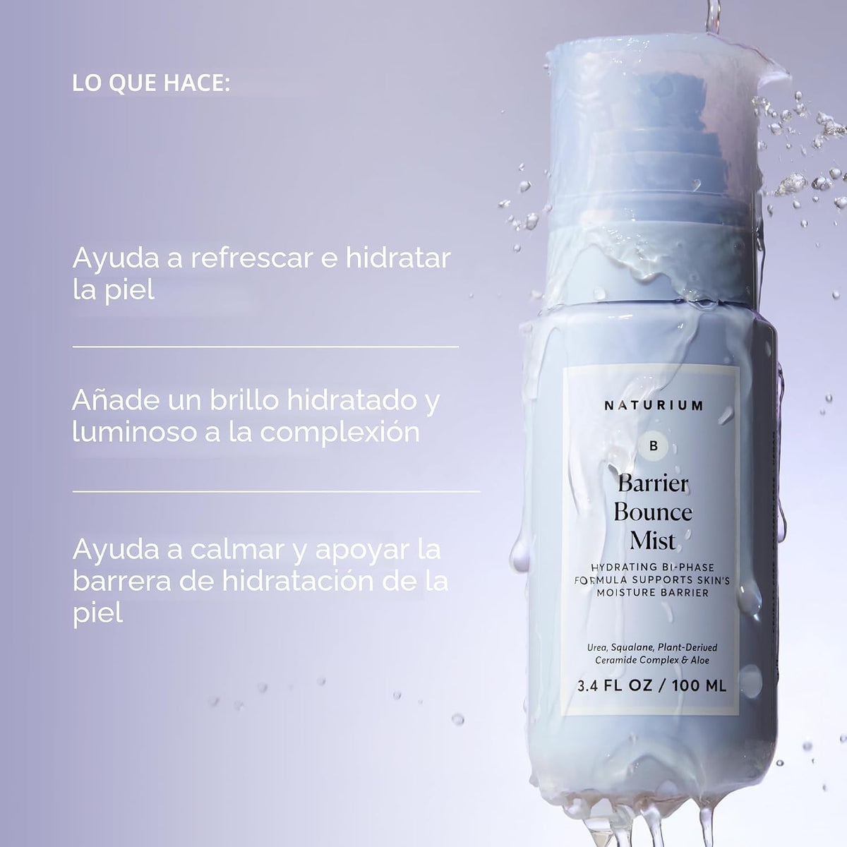 Naturium Barrier Bounce Mist, cuidado de la piel hidratante con ure...