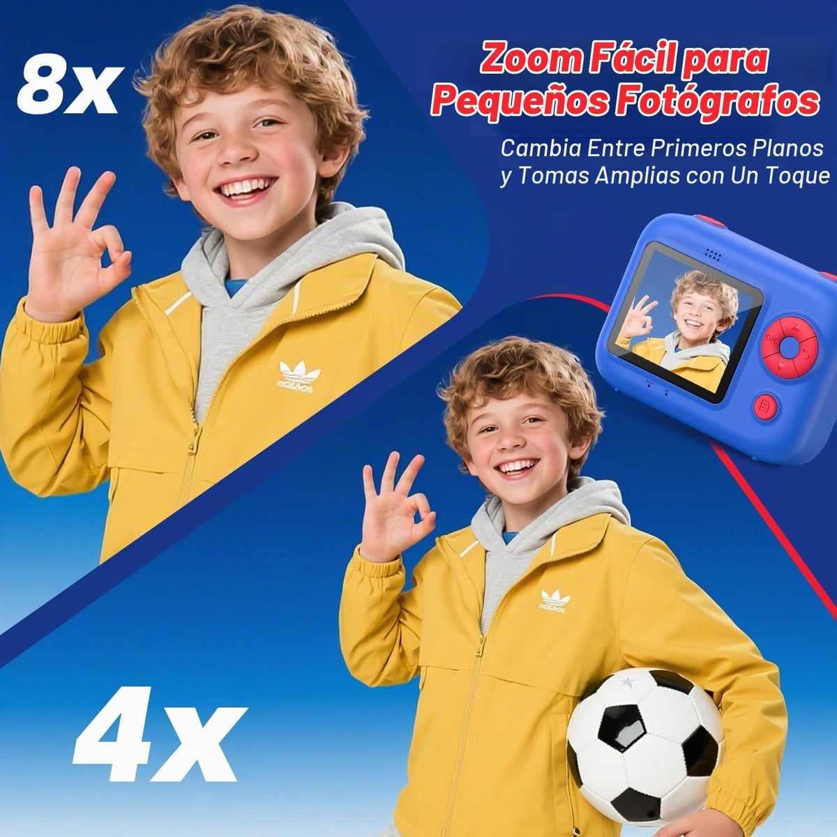 Cámara de impresión instantánea para niños con 5 rollos de papel de impresión, cámara HD 1080P, cámara portátil recargable para selfies, regalos de cumpleaños de Navidad, juguetes para niños y niñas
