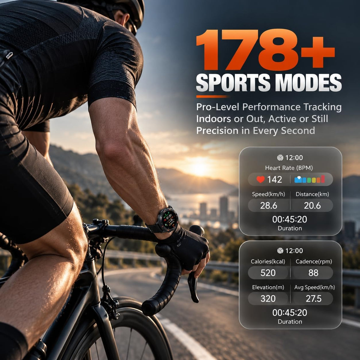 WalkerFit Smartwatch Robusto para Hombre, 1.43" AMOLED, 5ATM a prueba de agua, 2 correas