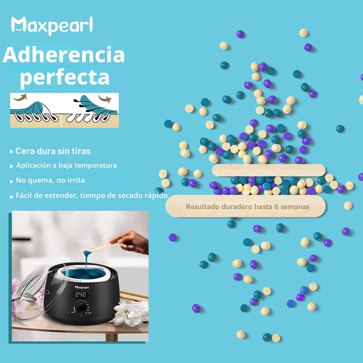 Kit de depilación digital Maxpearl - Kit de calentador de cera dura...