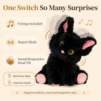 Juguete de peluche negro del gato, 10" juguete musical interactivo