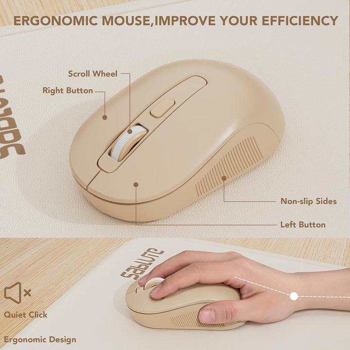 Combo de teclado y mouse inalámbricos, teclas redondas, teclado ret...