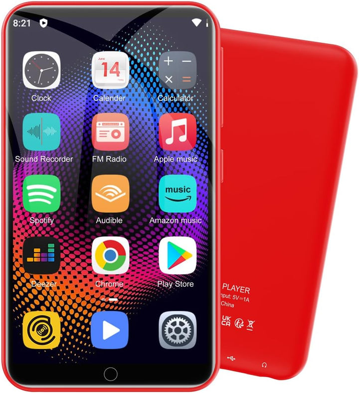 Reproductor MP3 con Bluetooth y WiFi, 80GB de almacenamiento y sist...