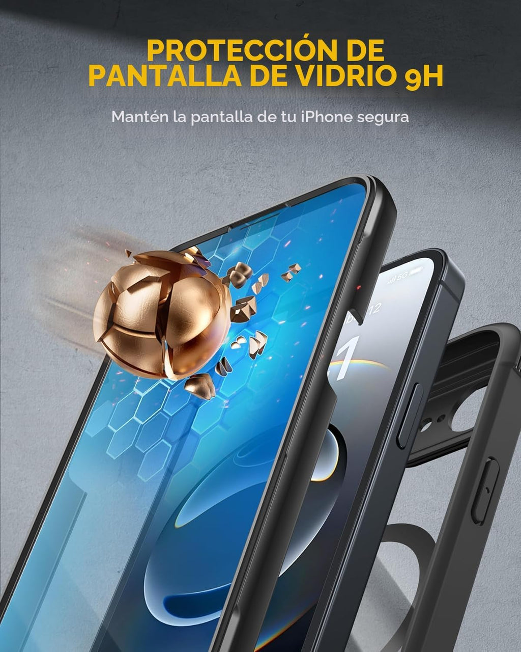 Miracase - Funda para iPhone 17e y iPhone 16e, teléfono de cuerpo completo con protector de pantalla de vidrio integrado, [magnético con MagSafe] a prueba de caídas militar 17 E/16 E cubierta