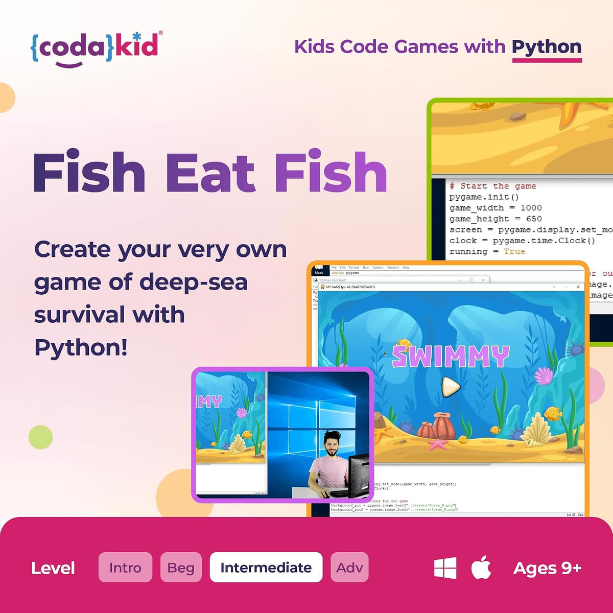 CodaKid Python Coding Box para Kids - Game Development & Computer Programming, Ages 10+ - Includes 12 Months Access & Online Mentor Support