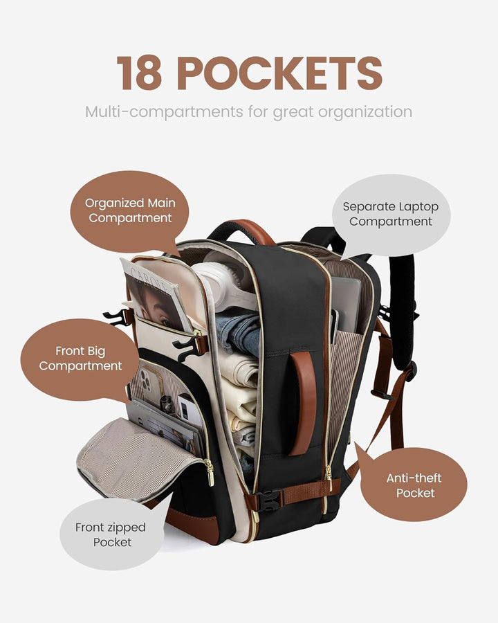 LOVEVOOK Mochila de viaje para mujeres y hombres, mochila de mano y...