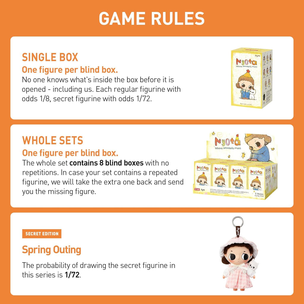 POP MART Nyota Where Moments Meet Series - Muñeco de peluche, caja ciega, llavero, Caja individual