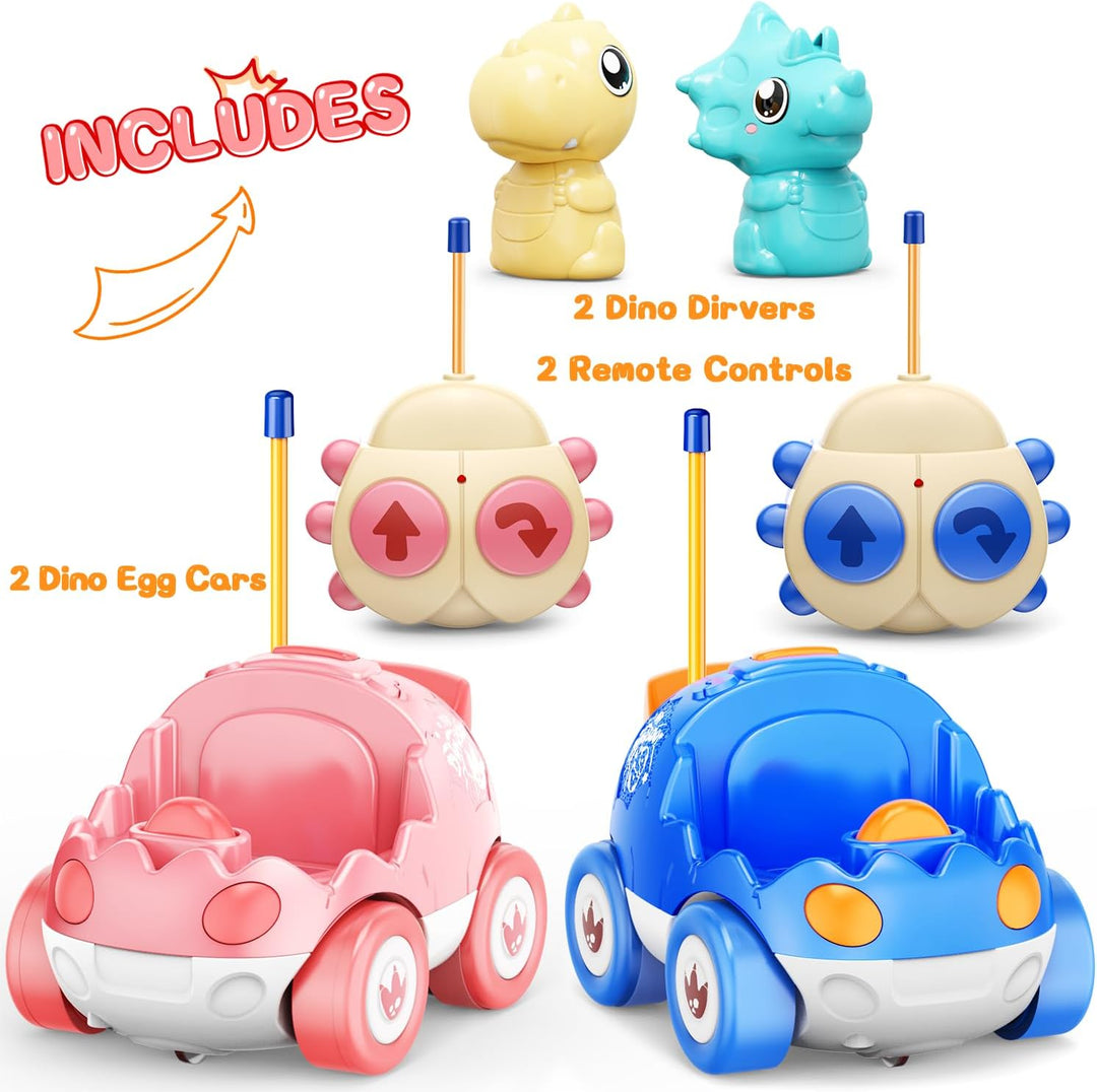 Kidz do Paquete de 2 Coches de Control Remoto de Dinosaurio Rosa, R...