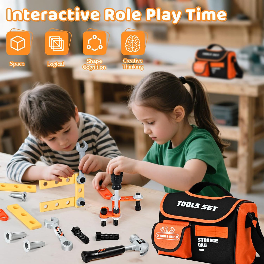 Kids Tool Set con Bag, Toddler Tool Kit con Toy Drill para Ages 3-8