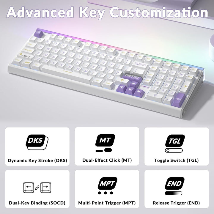 AULA Hero 99 - Teclado con cable para juegos, teclado de efecto Hal...