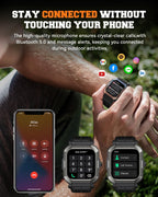 Reloj inteligente para hombre, rastreador de ejercicio: relojes digitales militares para hombre, Bluetooth, responder llamadas, correr, impermeable, teléfonos Android, iPhone, Samsung, monitor de sueño, podómetro