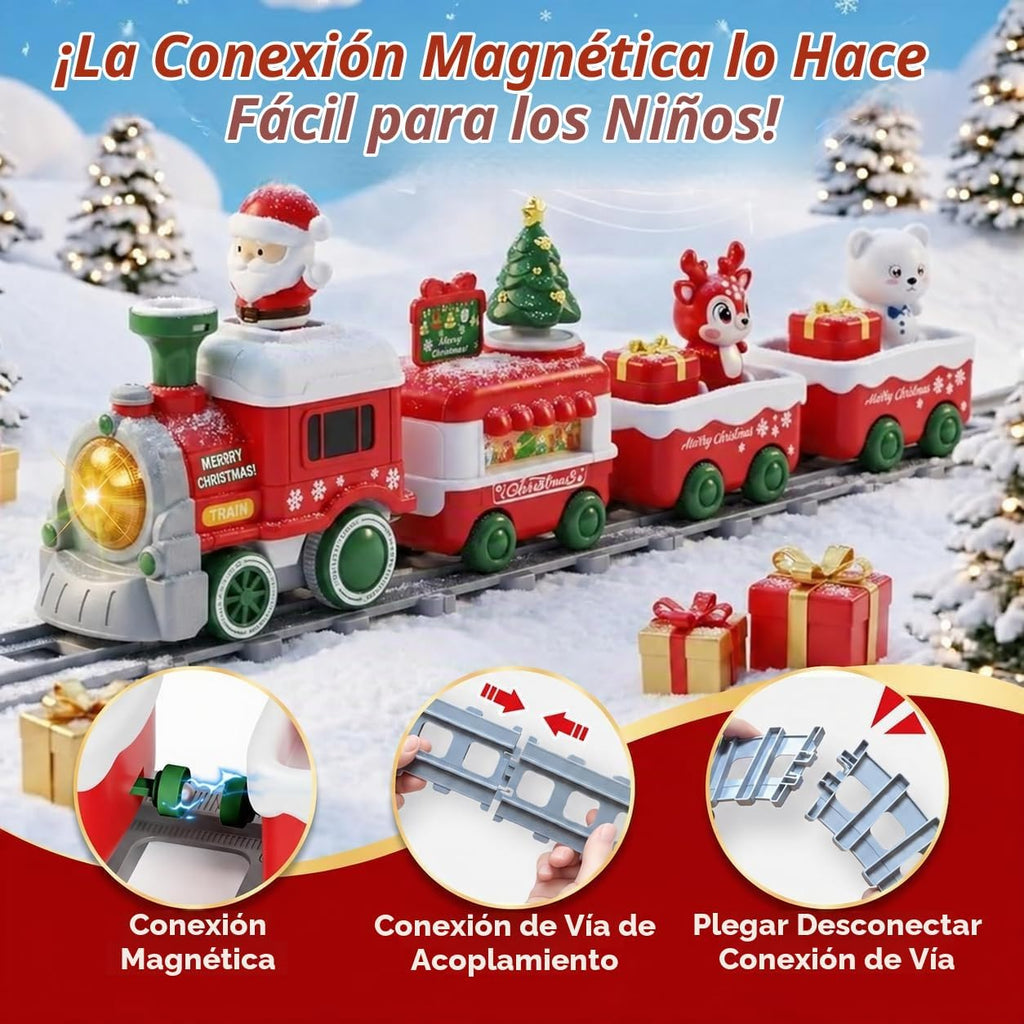 Dimoarch Juego de tren de juguetes navideños para niños y niñas de 1, 2 y 3