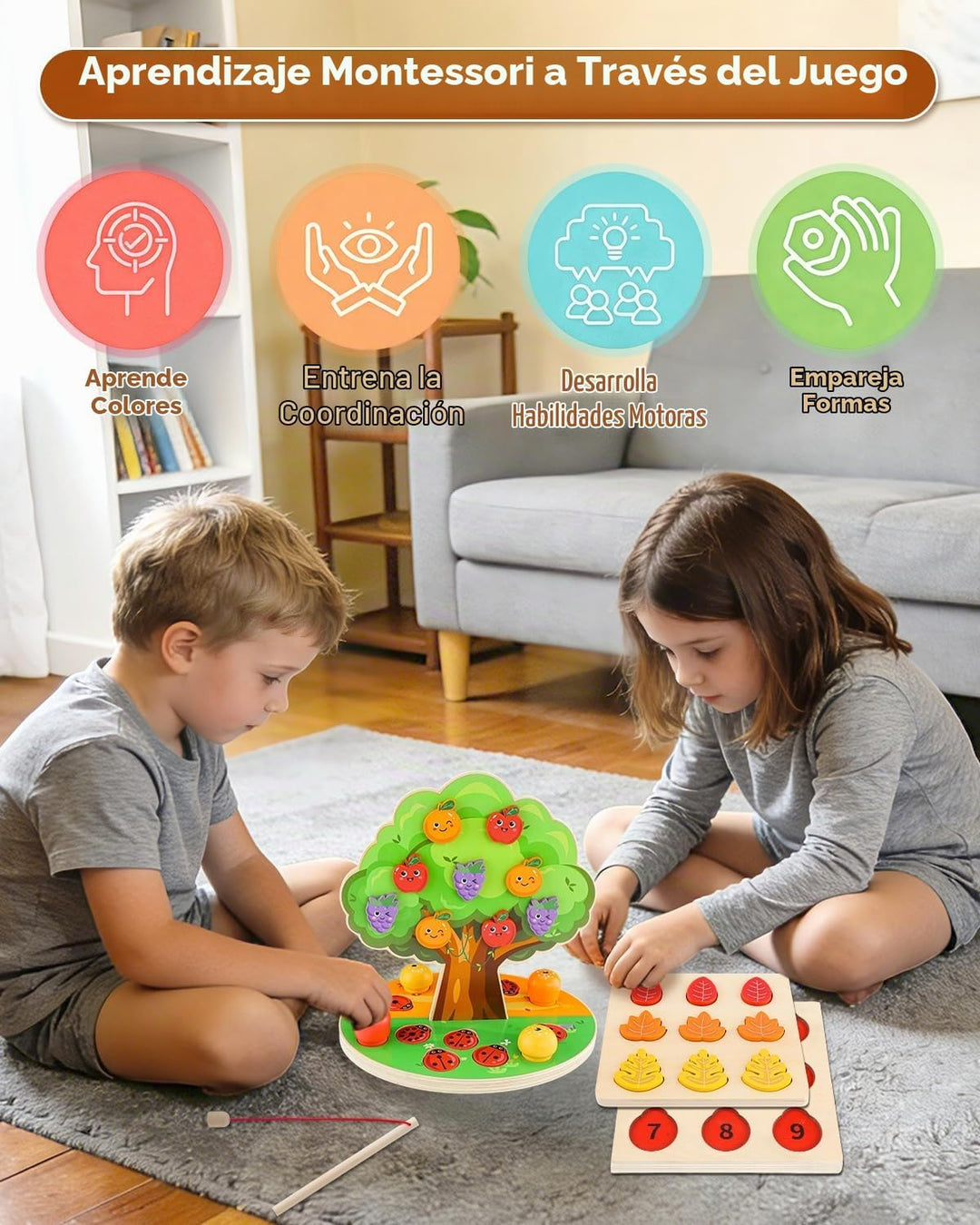 Juguete de clasificación de madera Montessori para niños de 3 a 5 a...