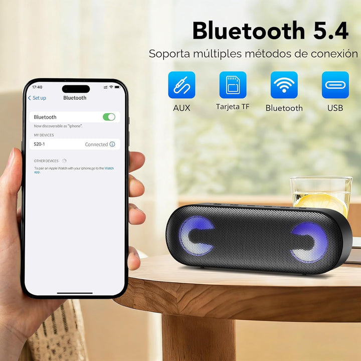 IKT Altavoz Bluetooth portátil con luces x días festivos\/rellenos...