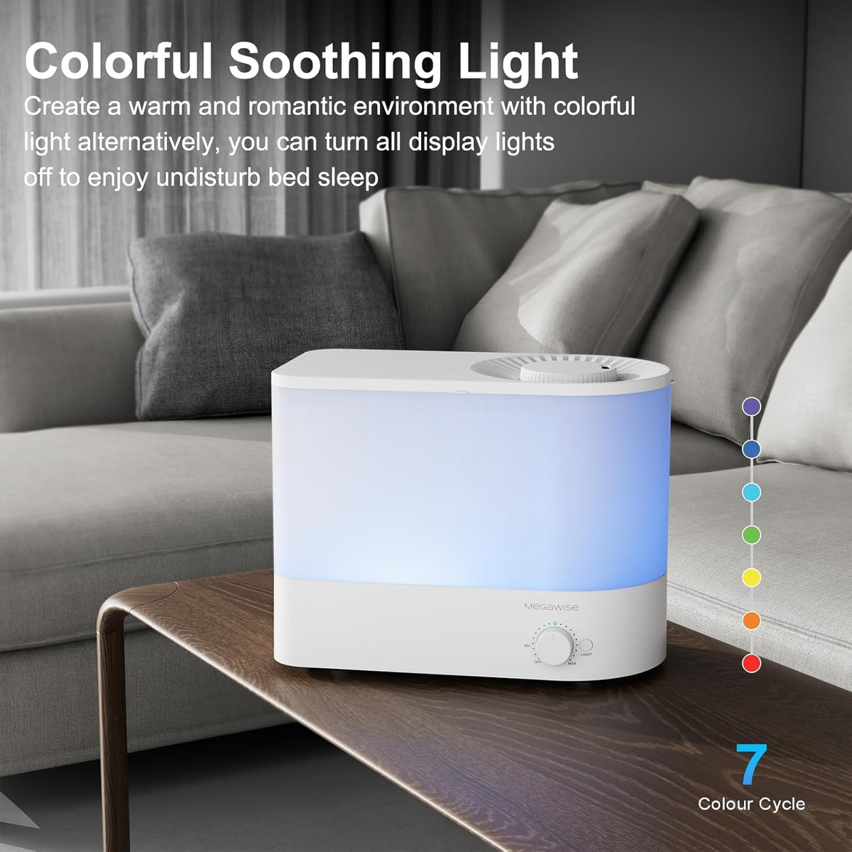 MEGAWISE Humidificador 6L, humidificador ultrasónico de niebla fría con