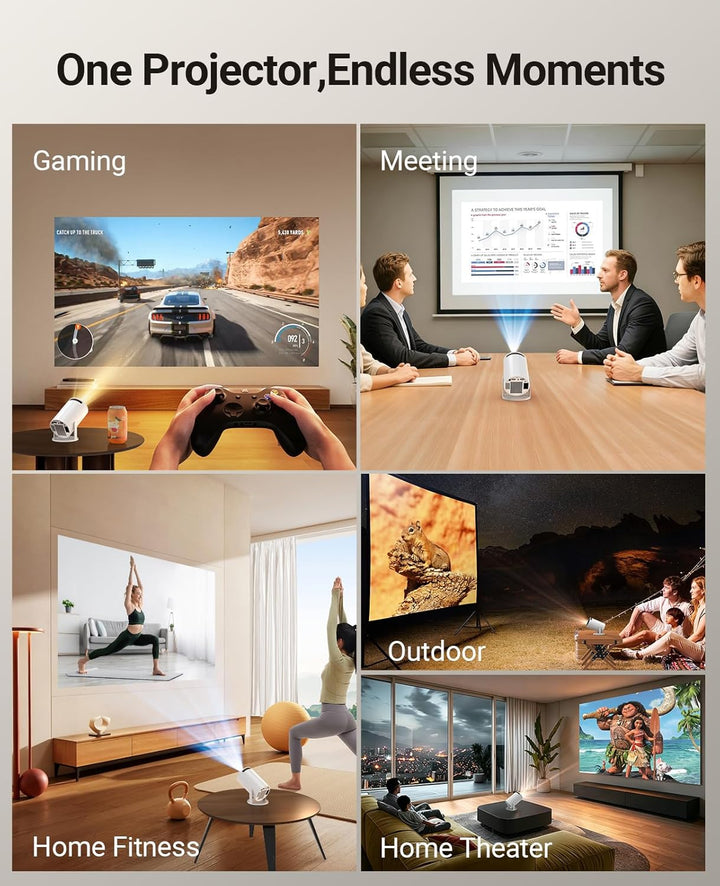 Mini proyector con WIFI 6 y Bluetooth, proyector portátil con sopor...
