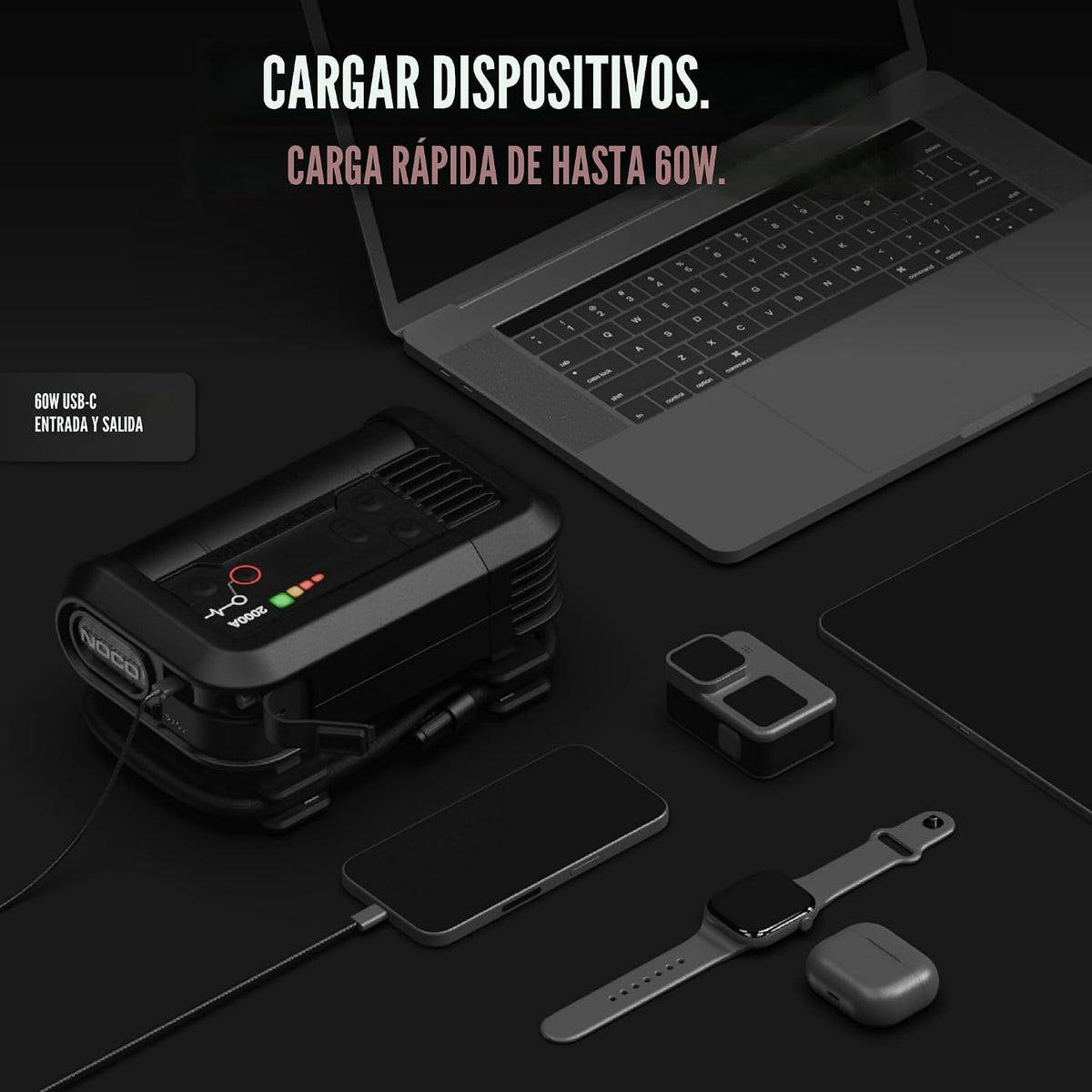 NOCO Boost Air AX65 2000A 12V Arrancador de Batería, Compresor de Aire e Inflador de Neumáticos
