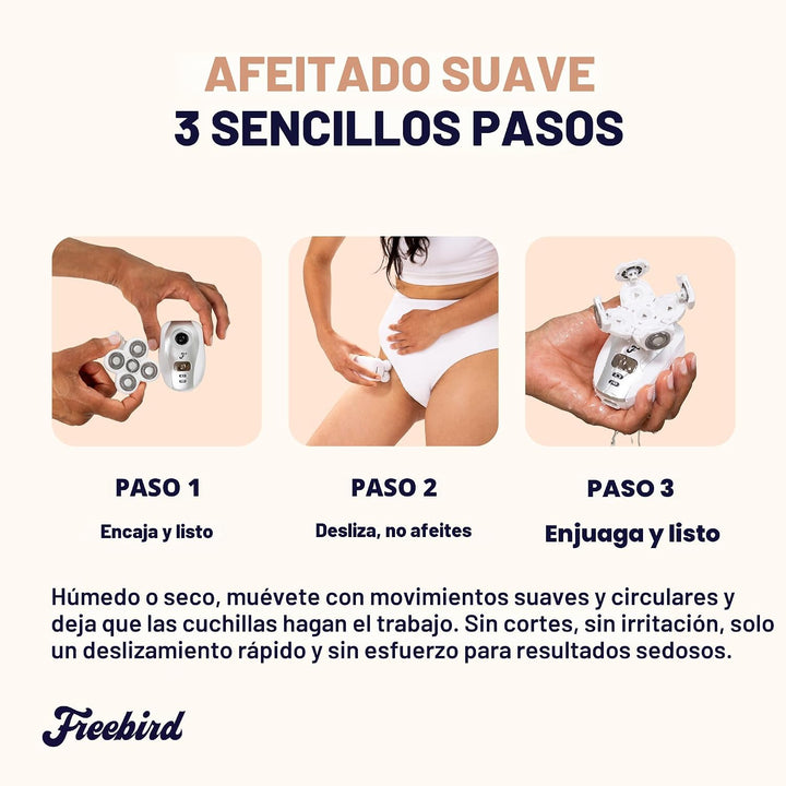 Freebird FlexSeries Maquinilla de Afeitar Eléctrica para Mujeres -...