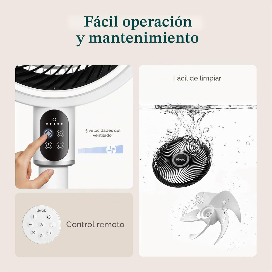 LEVOIT Ventilador de pie para dormitorio, ventilador de pedestal si...
