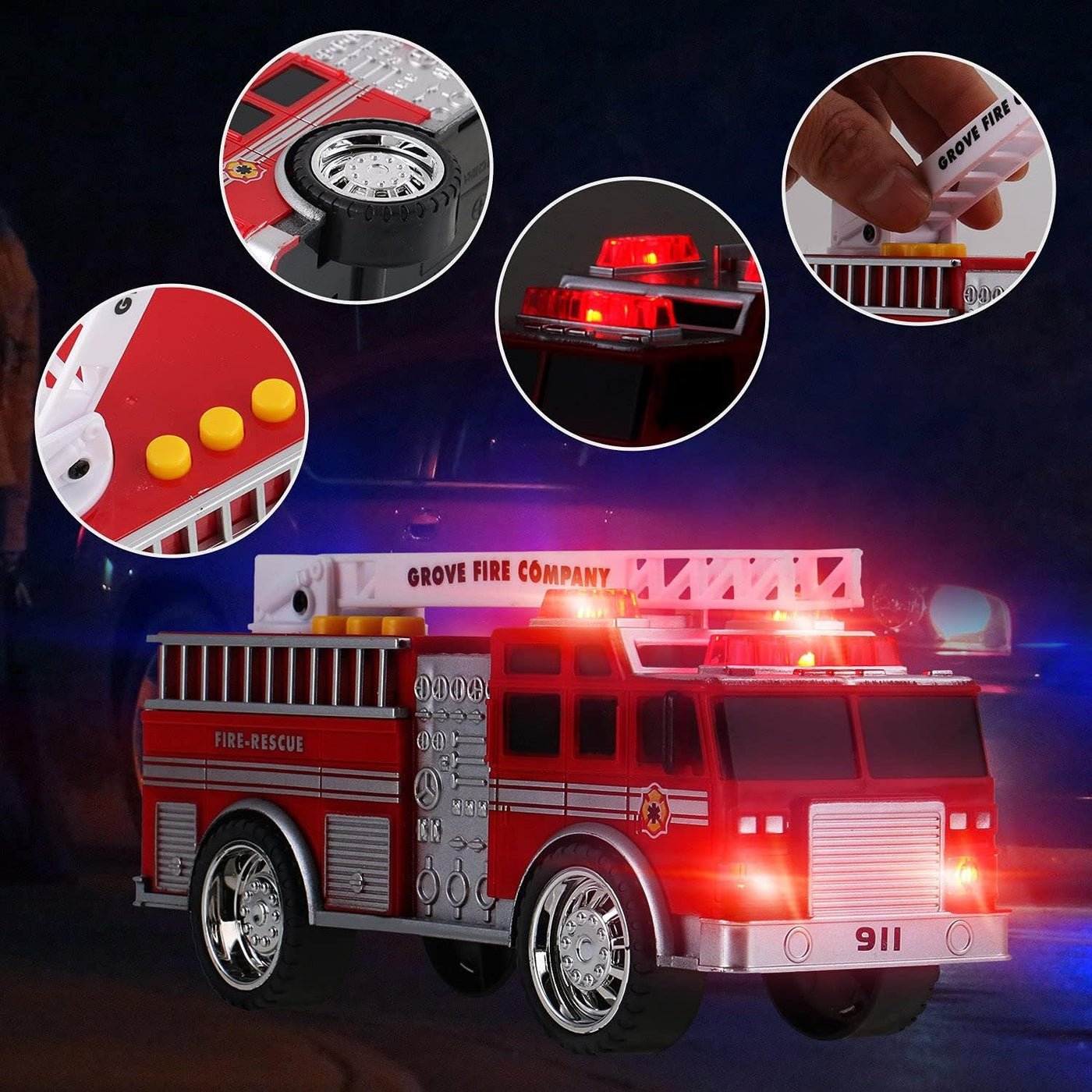 Juego de vehículos de emergencia de juguete para niños con