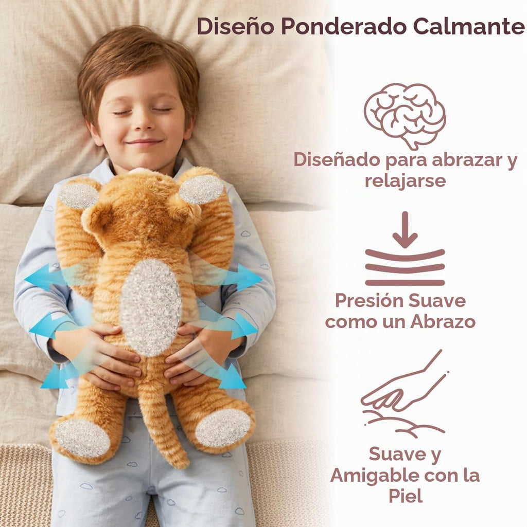 Niuniu Daddy Animal de peluche con peso de gato naranja, almohada de