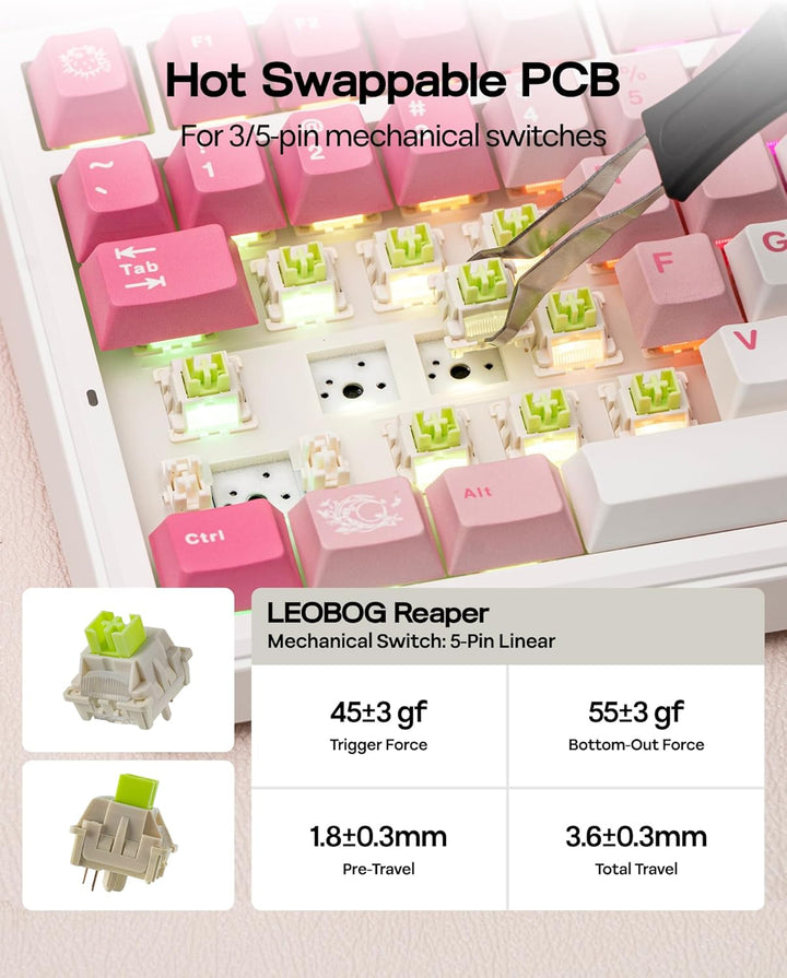 EPOMAKER X Aula F75 MAX Teclado mecánico inalámbrico con pantalla T...
