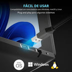 SABRENT Adaptador USB 3.0 a 2.5 Gigabit Ethernet – Adaptador de Red USB-A a 2.5GbE, Carcasa de Aluminio, Plug-and-Play, Retrocompatible con 10/100/1000/2500 Mbps, Alimentado por Bus (NT-UA25)