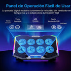 Almohadilla de refrigeración para laptop gaming con 8 ventiladores de refrigeración, almohadilla enfriadora de ventilador para laptop de 15 a 17.3 pulgadas, soporte enfriador para notebook