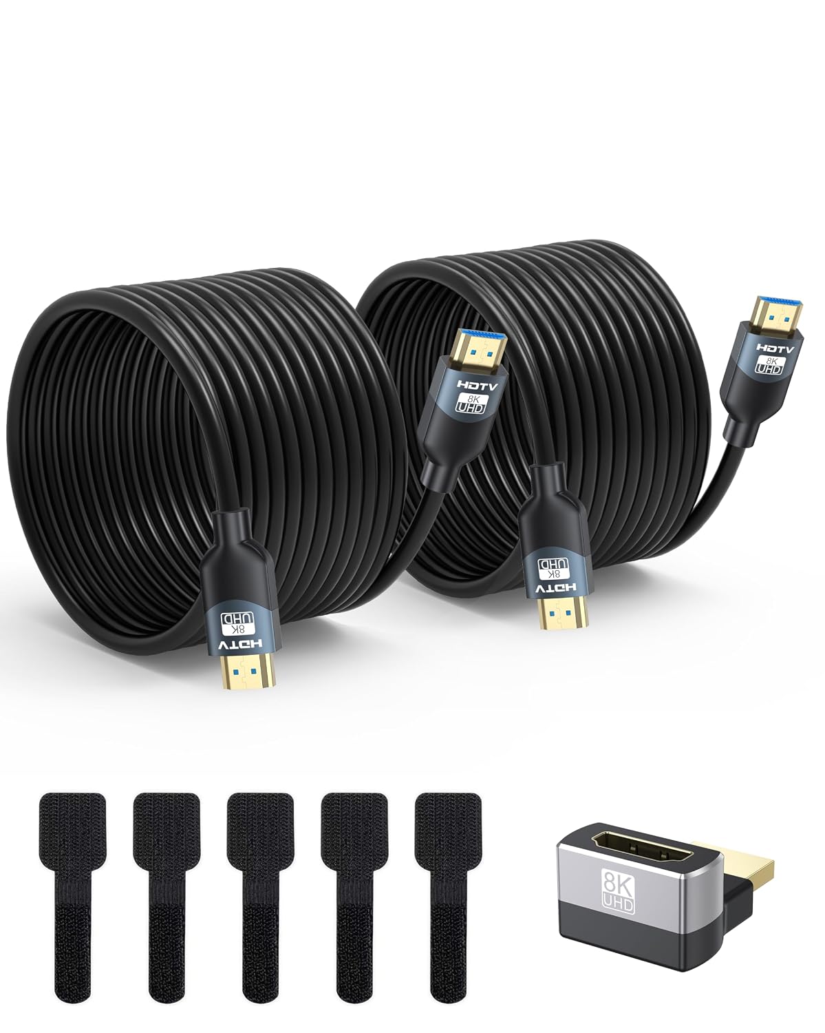 Cable HDMI 8K de 20 pies, paquete de 2, compatible con monitor