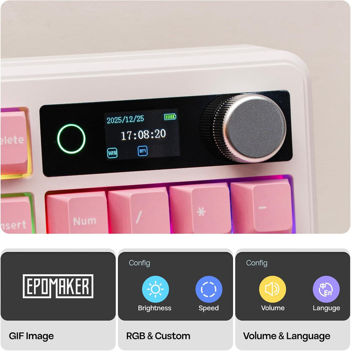 EPOMAKER TH99 PRO Teclado mecánico 96% con pantalla y perilla, 1000...
