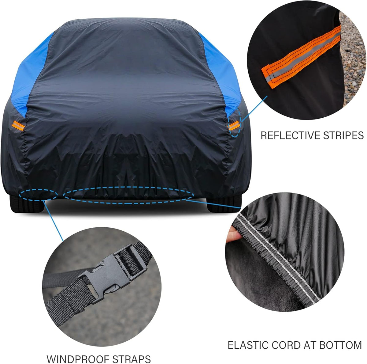 GUNHYI - Cobertor para automóvil para todo tipo de clima, impermeable, ajuste universal, para modelos sedán