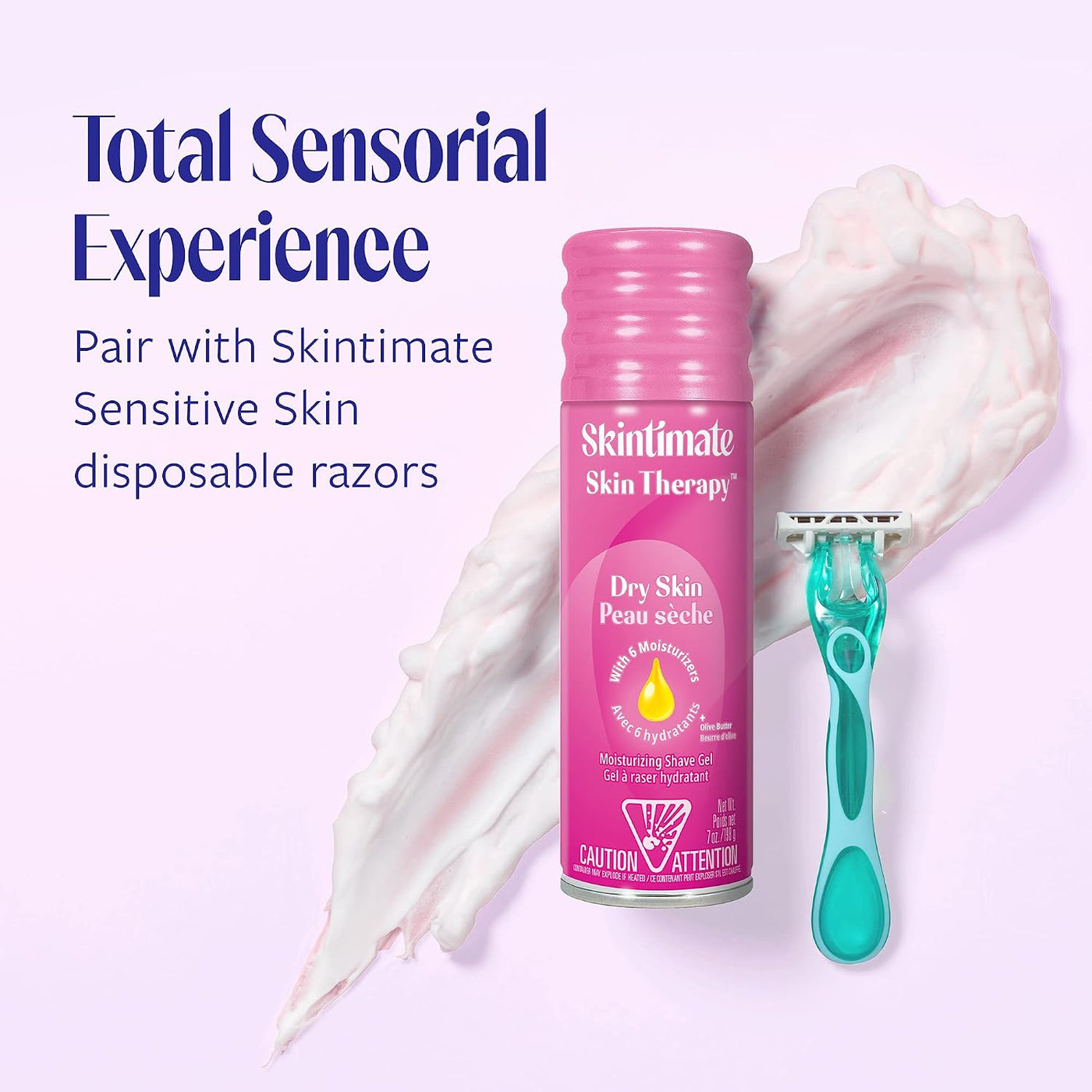 Skintimate Skin Therapy Gel de afeitado de piel seca para mujeres,...