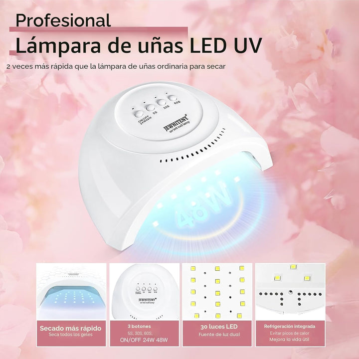 JEWHITENY Kit de uñas de gel de extensión de polímero de 14 colores...