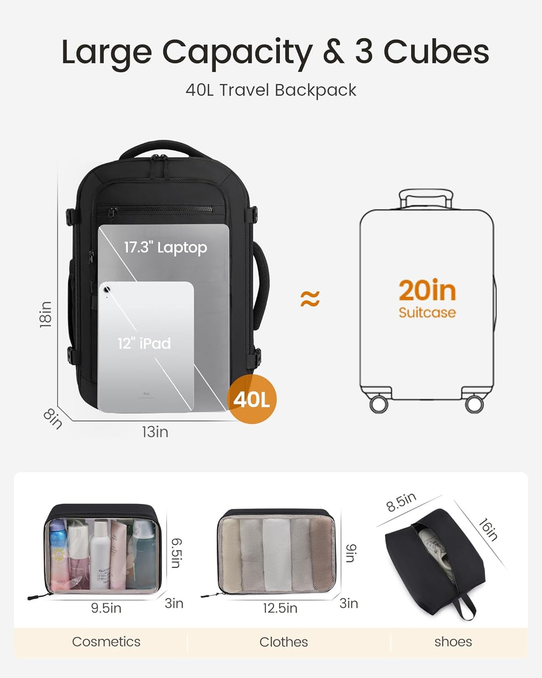 LOVEVOOK Mochila de viaje para computadora portátil para mujer, apr...
