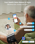 Wellue BP2A Monitor Inteligente de Presión Arterial - Brazalete Inalámbrico para Brazo Superior Bluetooth con Diseño de Una Pieza, Almacena Datos Históricos y Se Conecta Fácilmente a la APP para iOS y