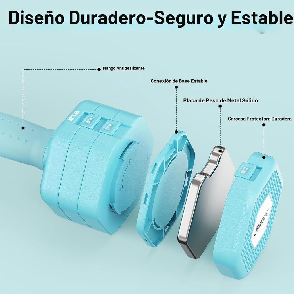 JOROTO Set de Mancuernas Ajustables 5 en 1, Par Ajustable 8LB/11LB para Mujeres en Casa, Bloqueo Dual 1s-Adjust Estable con Mango Suave TPE, Gimnasio en Casa, Rehabilitación, Pilates, Yoga, Entrenamiento de Fuerza