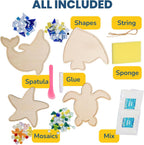 Little Jupiter Kit de mosaico de bricolaje – Construye 4 piezas diferentes de arte de mosaico marino – Las artes y manualidades perfectas para niñas y niños de 8 a 12 años – Actividad de juego de arte para niños para cumpleaños, Navidad, vacaciones y más