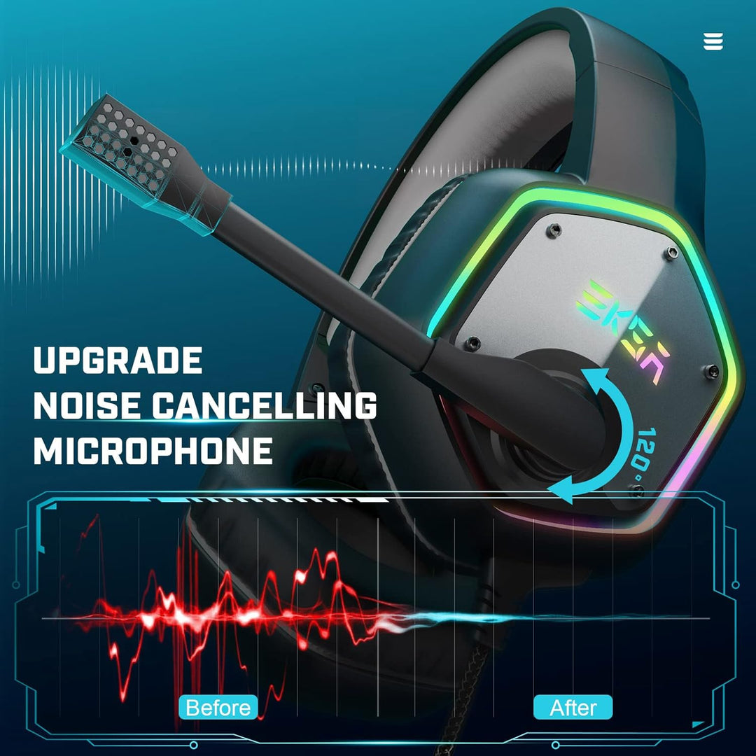 EKSA E1000 - Auriculares USB Gaming para PC, auriculares de computa...