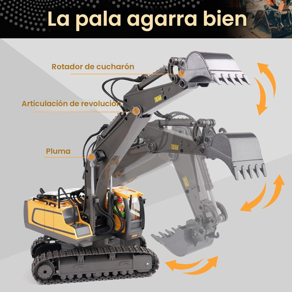 PREPOP Juguete de Excavadora con Control Remoto para niños, Excavadora de control remoto