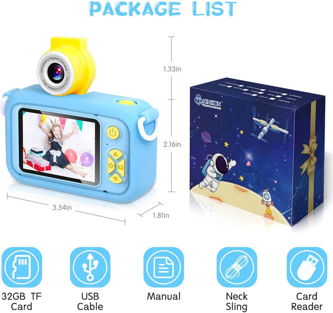 ARNSSIEN Cámara digital para niños, cámara digital para niños peque...