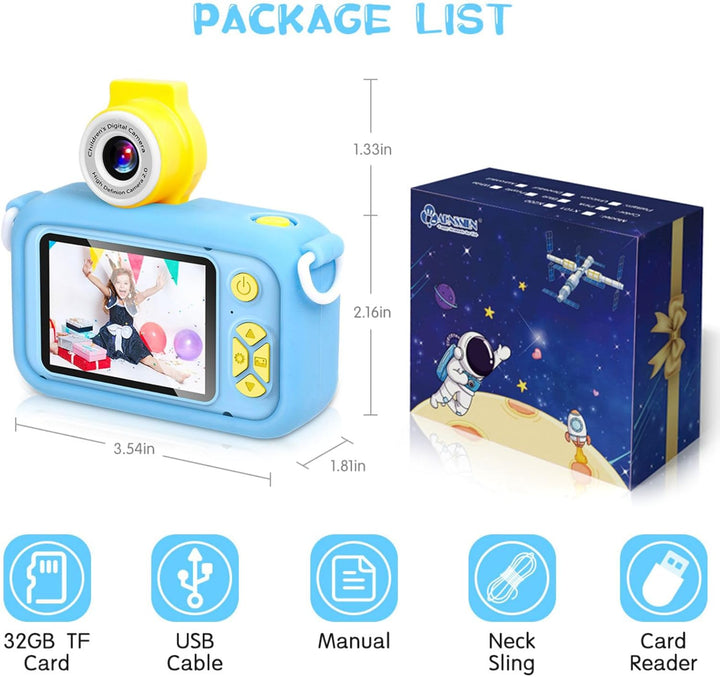 ARNSSIEN Cámara digital para niños, cámara digital para niños peque...