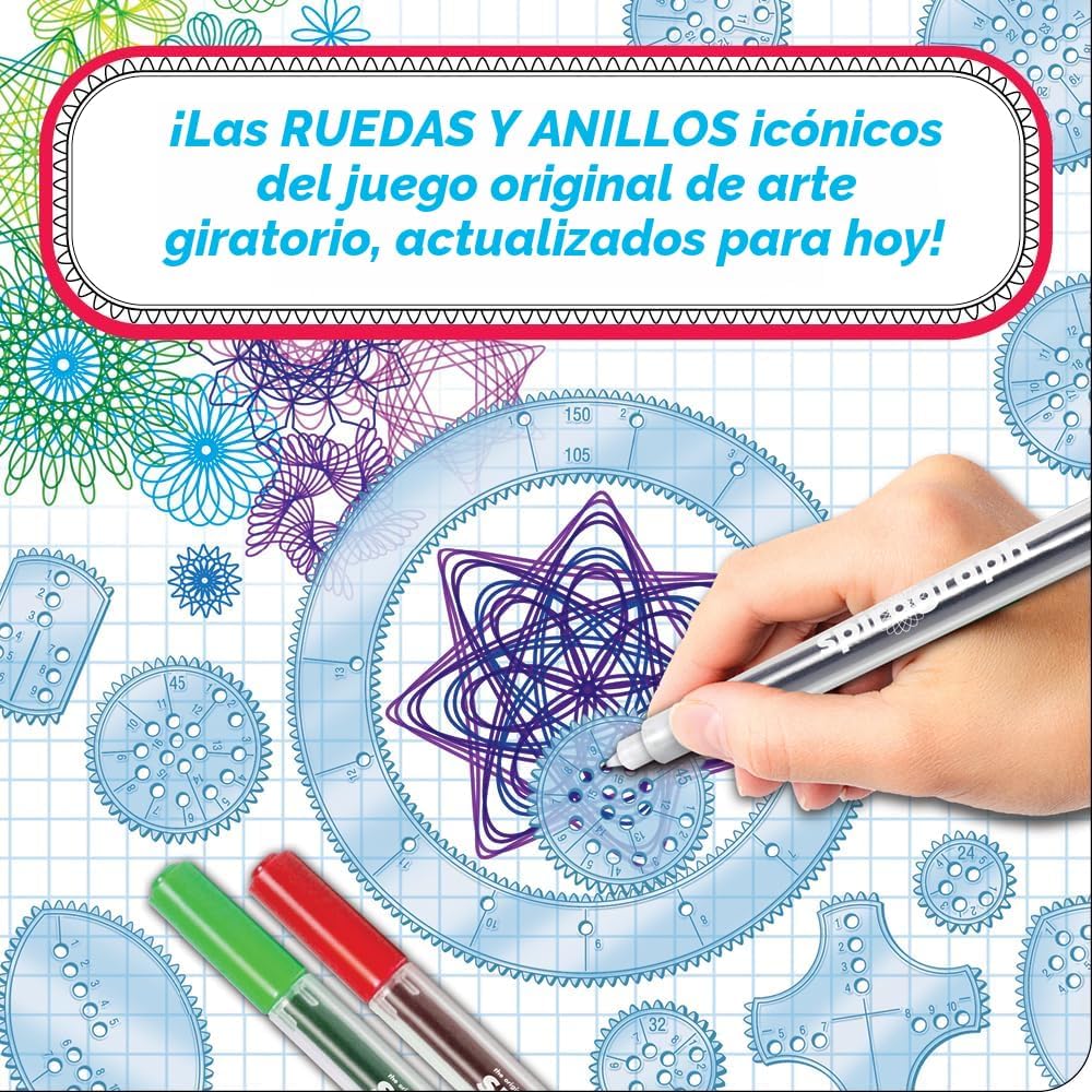 Spirograph — Set Deluxe — Kit de Dibujo de Arte en Espiral — La Forma Clásica de Hacer Innumerables Diseños Asombrosos — Para Niños de 8 Años en Adelante