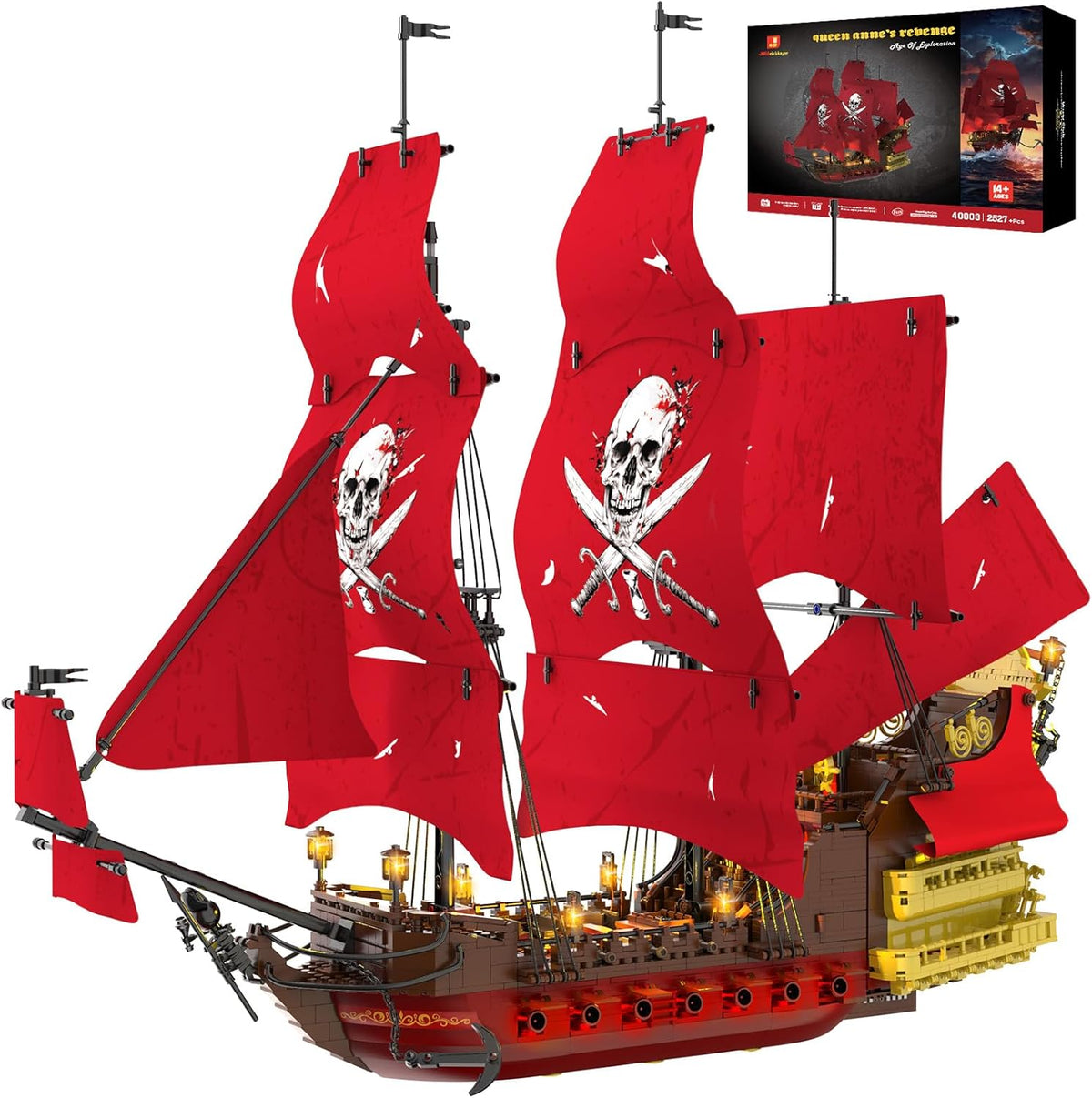 JMBricklayer Queen Anne's Revenge - Juego de construcción de barco pirata